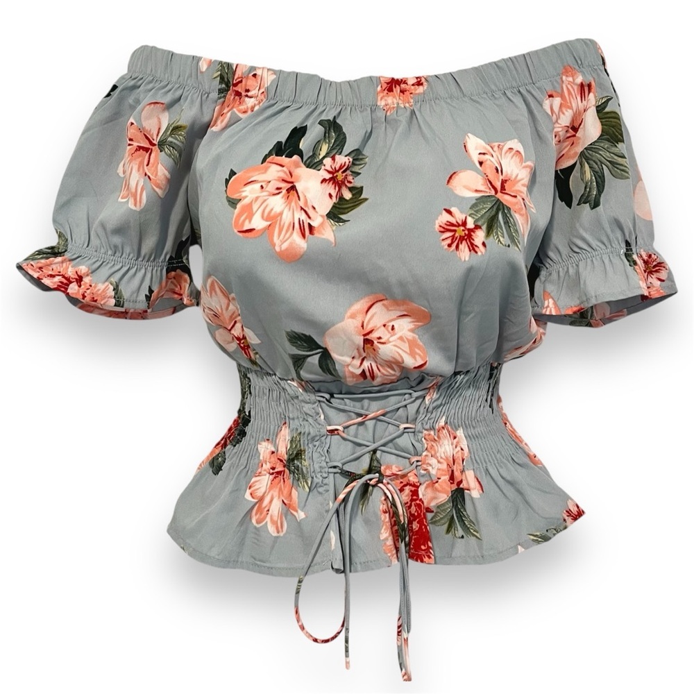 New Glory - NWOT Floral Smock Peplum Blouse Size S